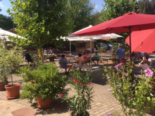 Blick in den Biergarten